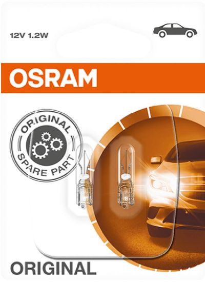 OSRAM Glassockellampe 12V 1,2W W2x4,6d / Blister VPE 2