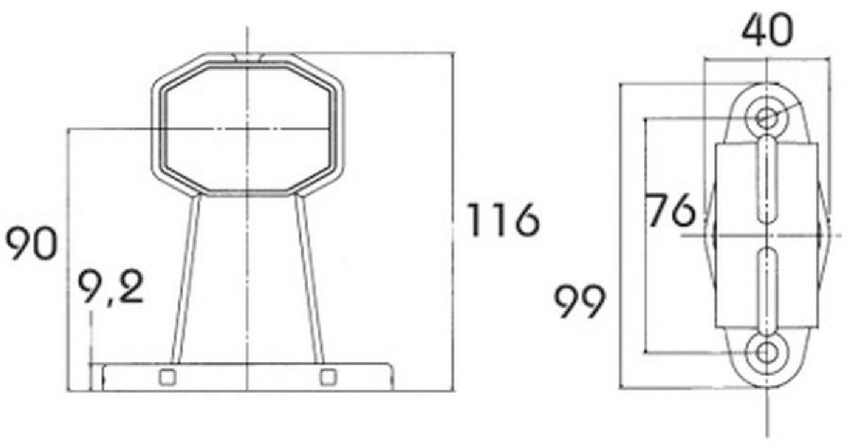 Umrissleuchte LED Superpoint 24V rt/ws