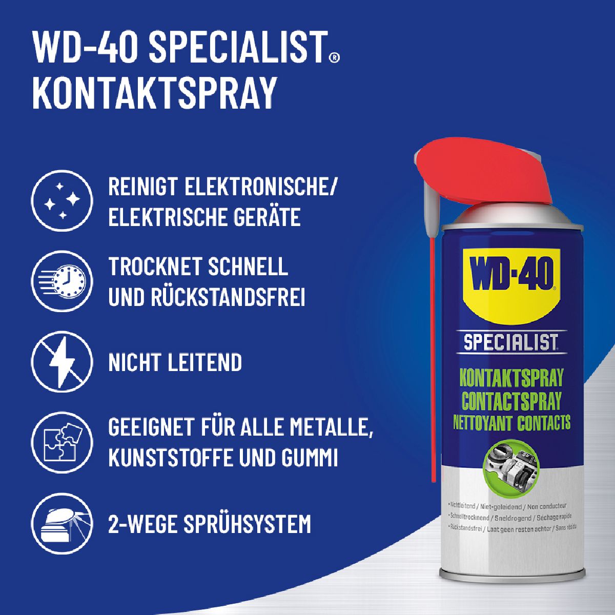 WD-40 Specialist Nettoyant Contacts 400ml avec Smart Straw
