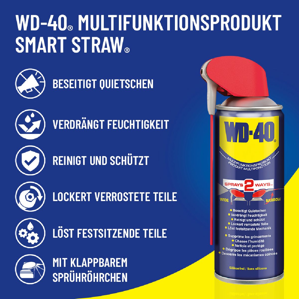 WD40 huile Mutlifonctionnel 400ml avec Smart Straw