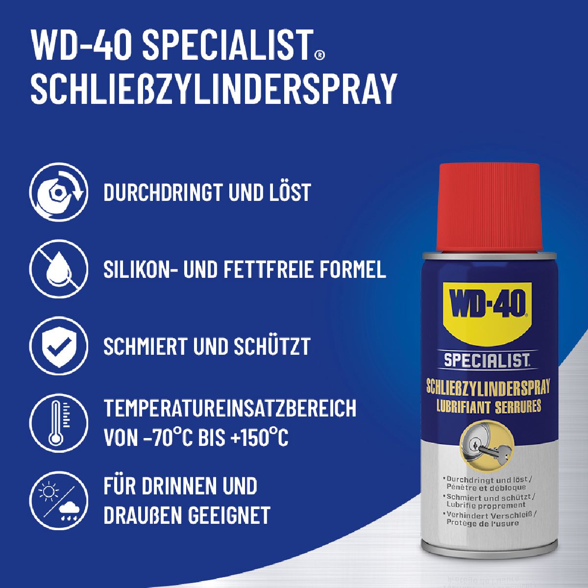 WD-40 Specialist lubrifiant serrures Bombe arosol 100 ml
