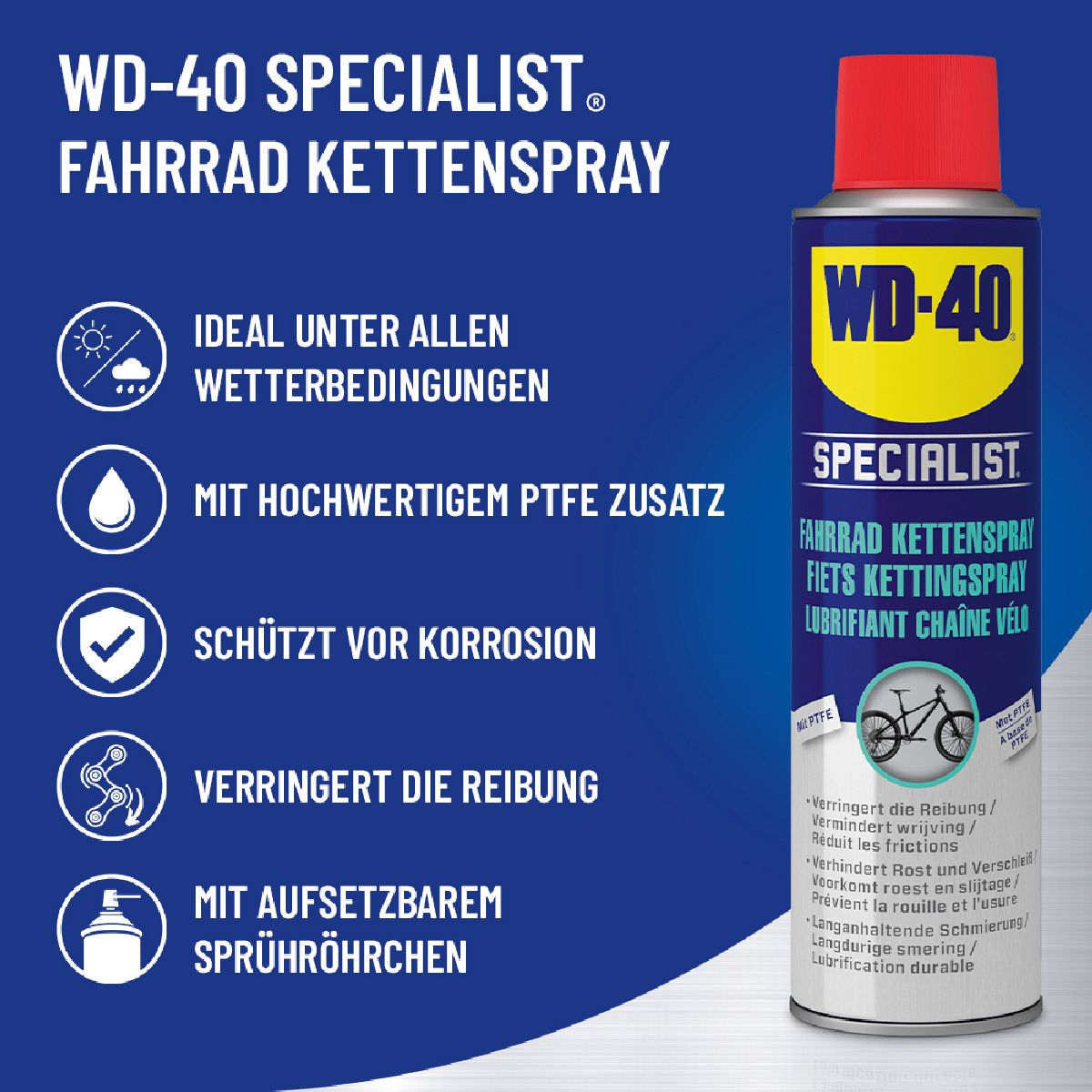 WD-40 Bike Kettenspray Allwetter Spraydose 250 ml