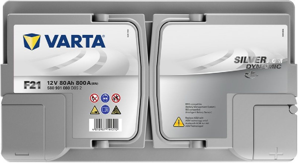 AGM-Batterie Varta 12V/80Ah/800A LxBxH 315x175x190mm/S:0