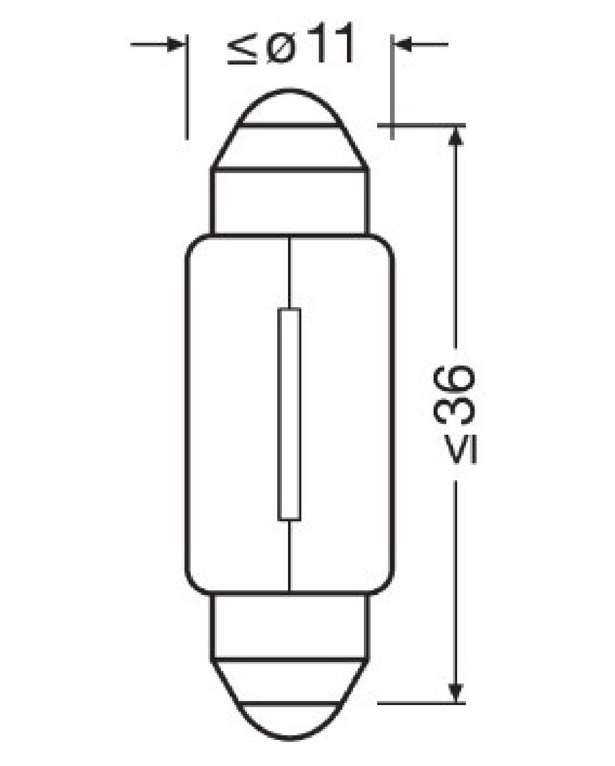 Ampoule soffite 12V 5W SV8,5-8 / Double Blister