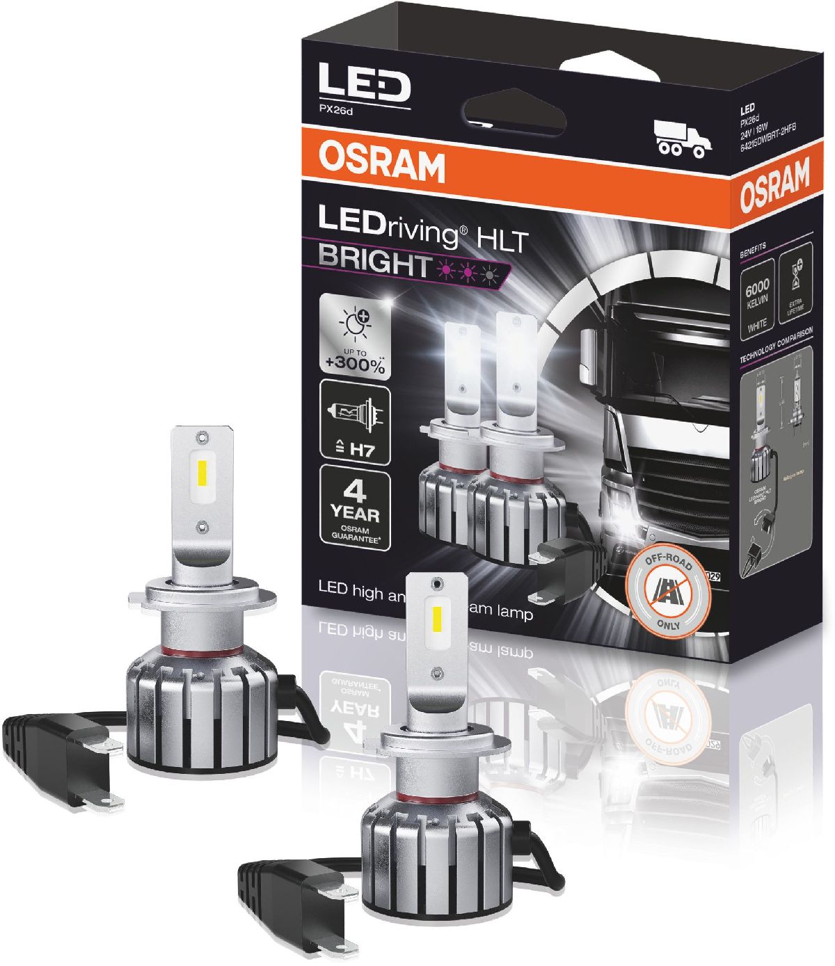 LEDriving Off-Road LED Retrofit Bright H7/24V/18W