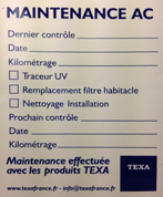 Autocollants TEXA 100 Maintien du climat FR