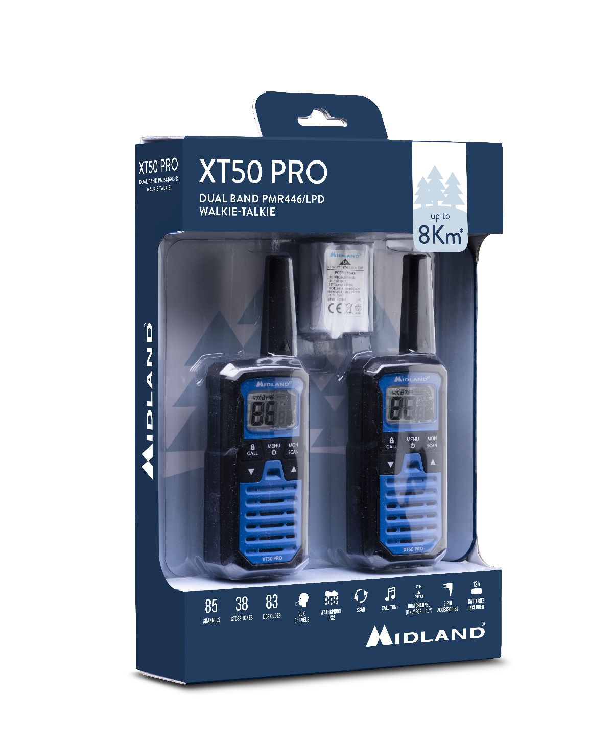 XT50 Pro PMR/LPD Kit 2 radios portables bleu