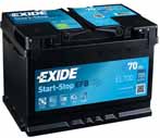Exide Start-Stop EFB 12V/70Ah/720A LxLxH 278x175x190mm/B13/C:0