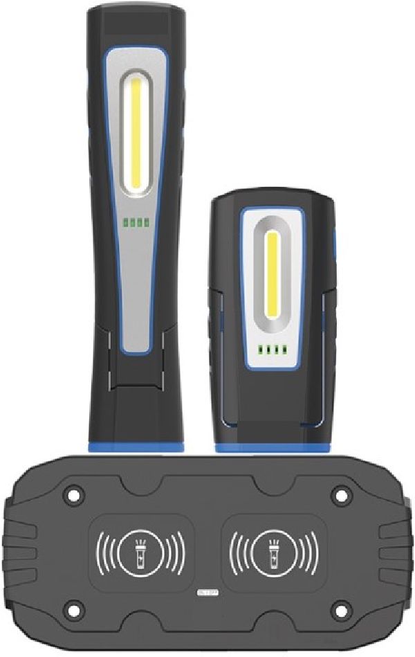Doppelset COB-LED Handlampe MINI + MAXI mit kabellosem Induktiv Ladesystem