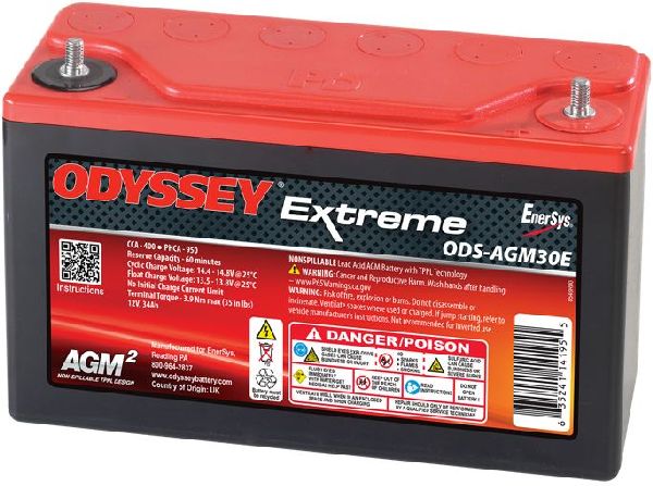 Odyssey AGM-Batterie 12V/34Ah/400A LxBxH 250x97x156mm/S:0