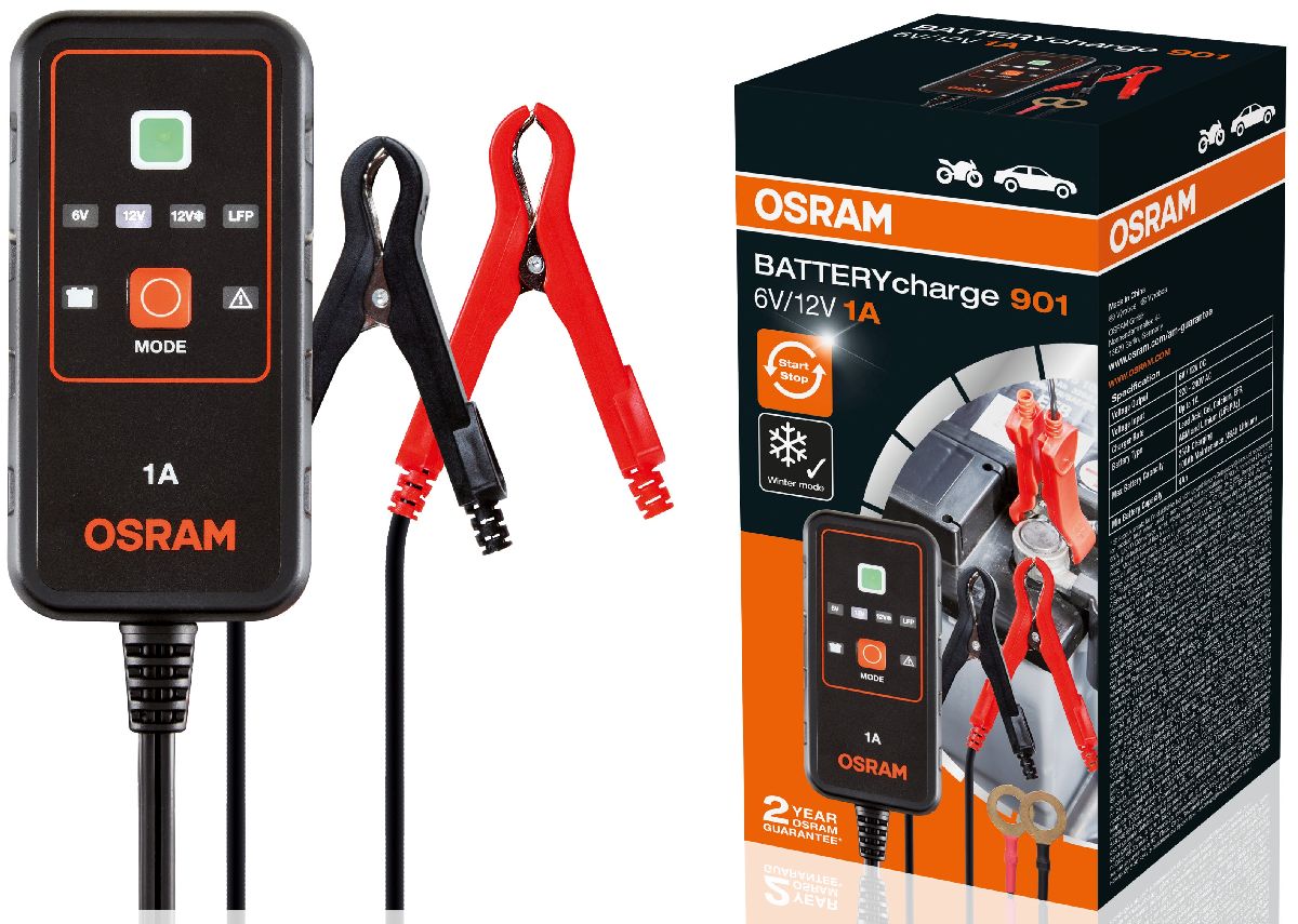 Osram Chargeur de batterie 1A/6-12V