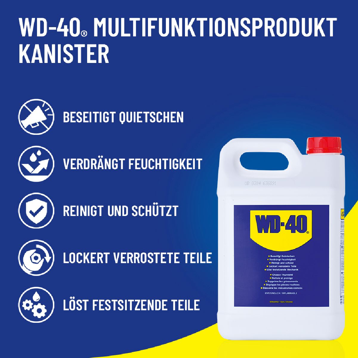 WD40 huile Mutlifonctionnel (emb. 4) 4x5 Lt.