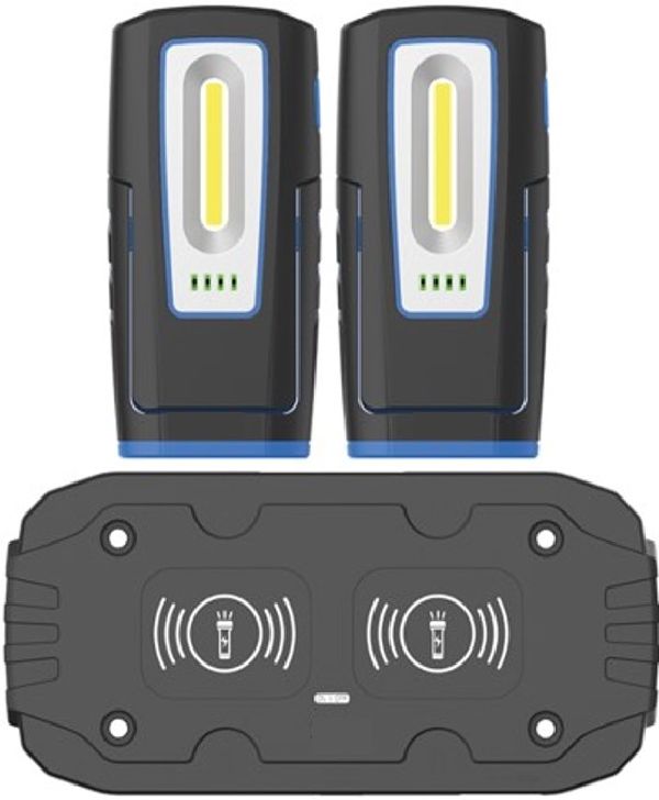 Doppelset COB-LED Handlampe MINI mit kabellosem Induktiv Ladesystem