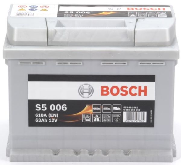 Bosch S5 006, 12V 63Ah 610A/EN Autobatterie Bosch. TecDoc: .