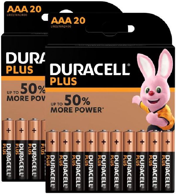 Duracell Batterie PLUS 20+20 LR03 PLUS/AAA/MN2400P / Blister  40 pcs